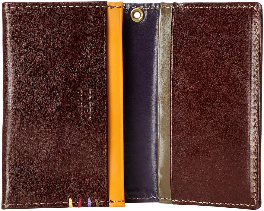 Takeokikuchi Business card holder area 266620 Cowhide Leather Brown 8x11cm NEW_5