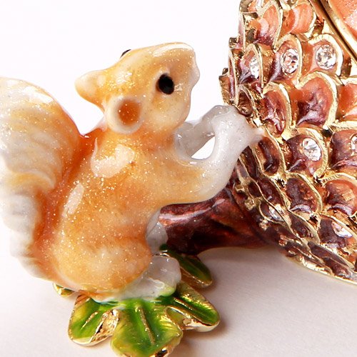 PIEARTH Crystal Jewelry Box Acorn Handmade With Gift Box Wood Glass Tabletop NEW_5