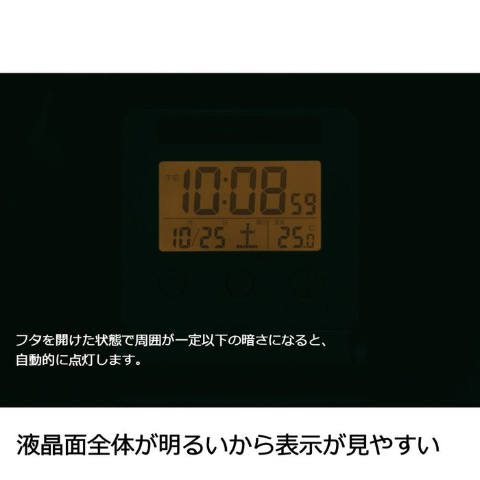 SEIKO SQ772G Clock Alarm Traveler Digital Calendar 01: Light gold pearl NEW_2