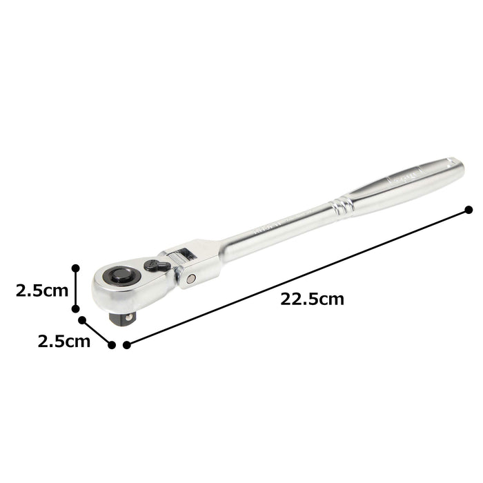 TONE Ratchet handle hold insertion angle 9.5mm 3/8" RH3FH Tool Steel Silver NEW_7