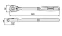 TONE RH4FH Flexible Head Ratchet Handle 1/2 inch (12.7mm) (L328 x W32 x D34mm)_5