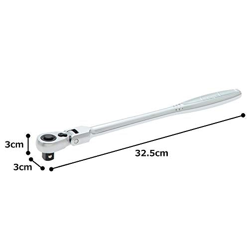 TONE RH4FH Flexible Head Ratchet Handle 1/2 inch (12.7mm) (L328 x W32 x D34mm)_6