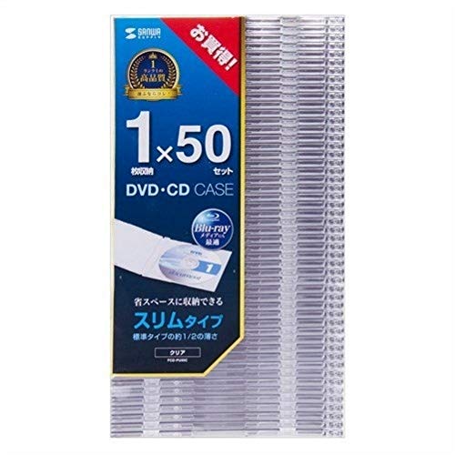 50 pcs Sanwa Jewel CD DVD BD Slim Type Case FCD-PU50C polystyrene Clear NEW_3