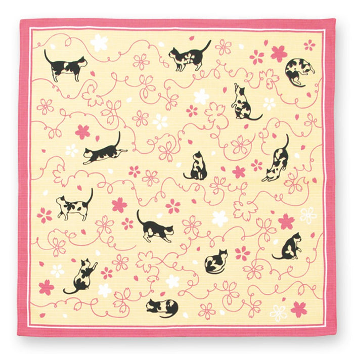Kenema Miyamoto Made in Japan Furoshiki Wrapping Cloth Sakura Cat 320141 NEW_1