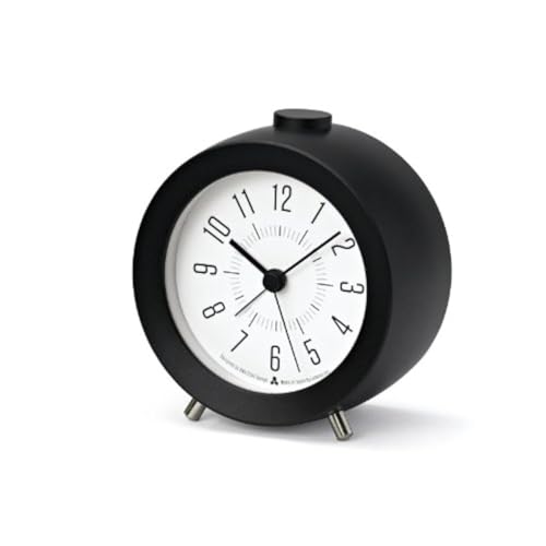 Lemnos JIJI Alarm Clock Black AWA13-04 BK W100xH107xD58mm Aluminum Made in Japan_1