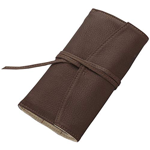 Zippered roll type pen case Pensemble dark brown PSRF3-01-DBN Leather, Suede NEW_1