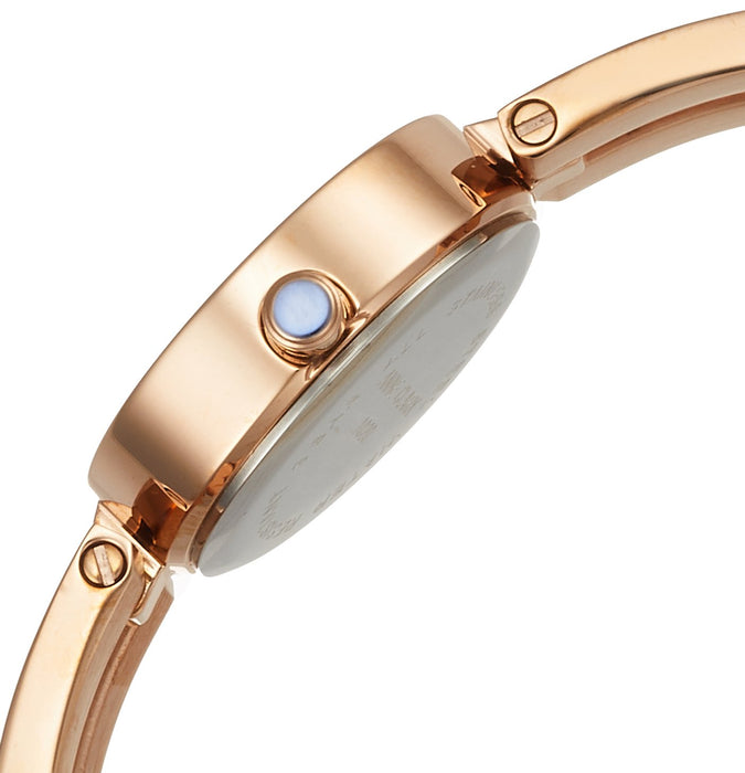 ANNE CLARK Watch AM-1020-17PG Women's Gold Stainless Steel Band Case Pink Shell_3