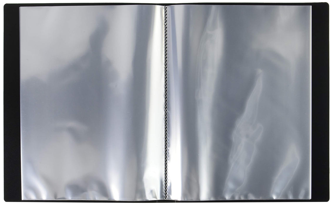 Clear File Storage Holder Black Coade A4 size Plastic CONC-FF02 Fixed Pocket NEW_2