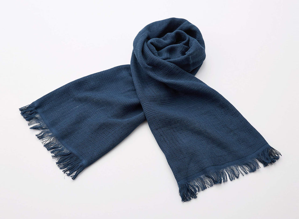 Miyazaki Towel Imabari Scarf 70 Season Series No.34 Navy L160xW34cm Rectangle_1