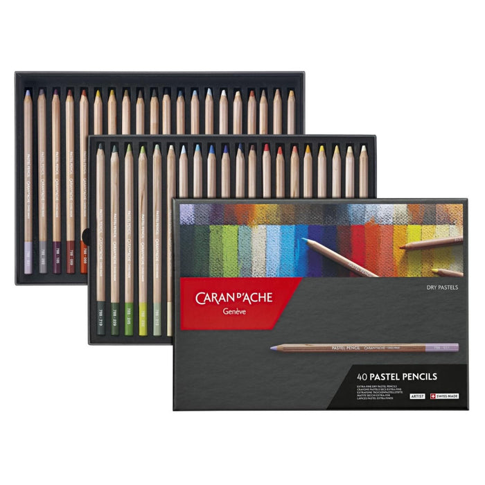 Caran d'Ache pastel pencil Set of 40 colors 0788-340 paper box 4.7mm Hex Body_1