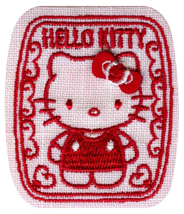 pioneer patch Sanrio Hello Kitty KNS550-KNS02 Iron-on W47xL55mm White Red NEW_1