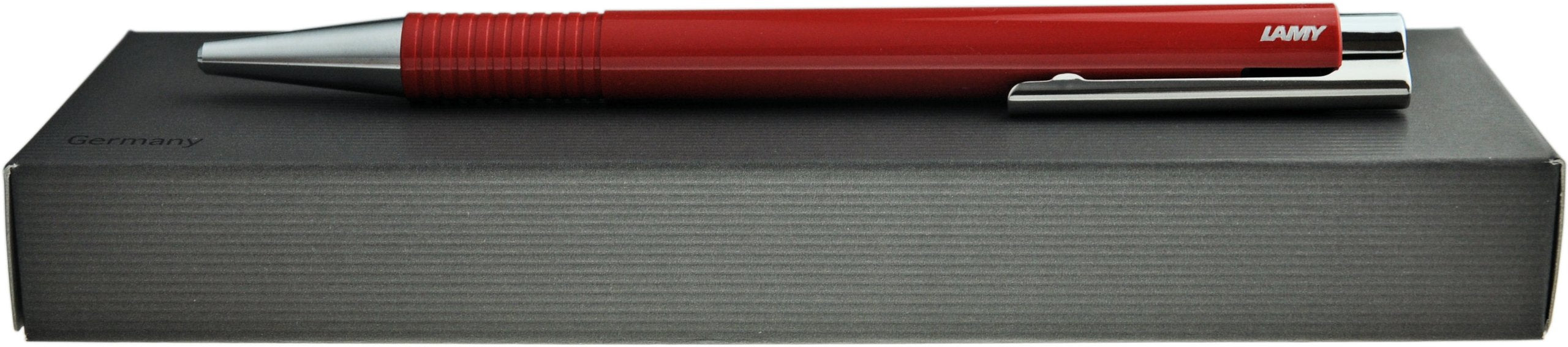 LAMY Ballpoint Pen Oil-Based Logo Plus Red L204MPL-RD Knock Type Stainless Steel_1