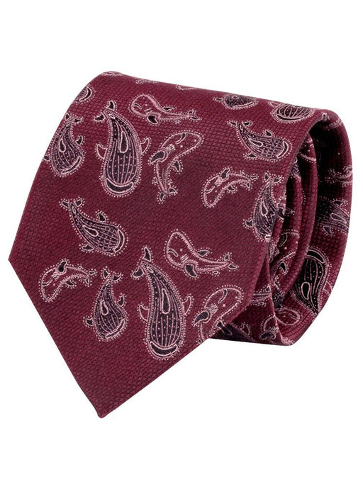 COLORATA Whale shark Pattern Tie Silk Jacquard Weave Animal Pattern Dark Red NEW_1