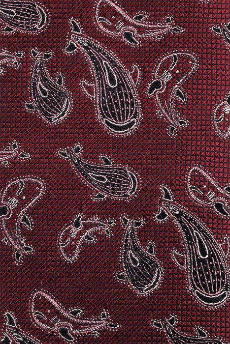 COLORATA Whale shark Pattern Tie Silk Jacquard Weave Animal Pattern Dark Red NEW_4