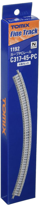 TOMIX N Gauge Curve PC Rail C317-45-PC F 4pc Set 1192 Model Train Supplies NEW_1