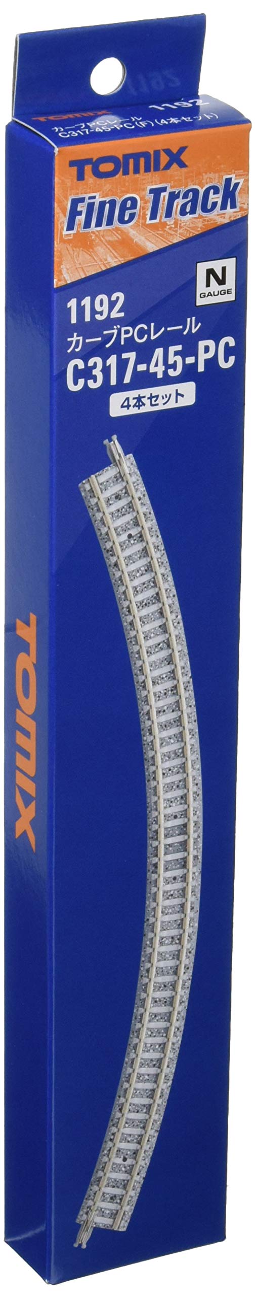 TOMIX N Gauge Curve PC Rail C317-45-PC F 4pc Set 1192 Model Train Supplies NEW_1