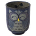 Hand drawing Owl Japanese Tea cup Blue Large size Microwave 83972 Saikaitoki NEW_1
