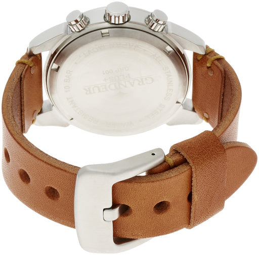 GRANDEUR PLUS Watch GRP001W1 Men's Brown Italian Leather Belt Band Chronograph_2
