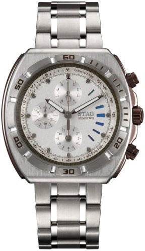 STAG Watch STG009S1 Silver Stainless Steel Band, Case Made in Japan Chronograph_1