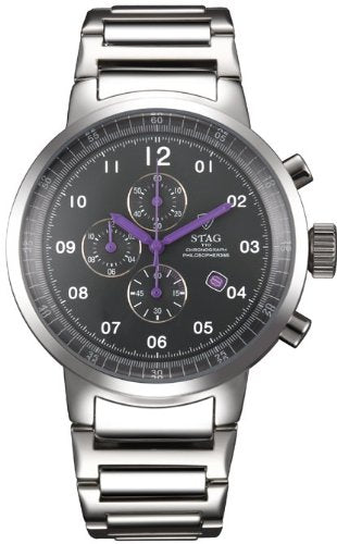 STAG Watch STG012S3 Men's Silver Stainless Steel Band Case Made in Japan NEW_1