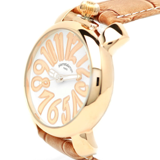 Pierre Talamon Watch PT-5000-4 Men's Brown Genuin Leather Embossed Band NEW_2