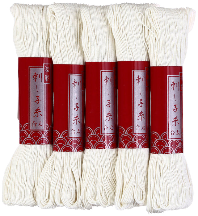 Dharma Sashiko needlework thread Gobuto 100m col.2 Kinari Set of 5 Cotton NEW_1