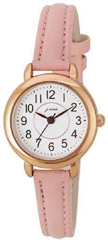 J-Axis Wristwatch AL1315-PI Pink Faux Leather Band Gold Metal Case No waterproof_1