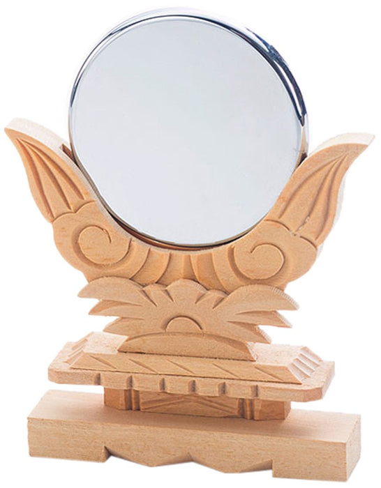 Kamidana no Sato Sacred Objects Shinto Kagami 11.5x9x6cm Mirror Plastic Chrome_1