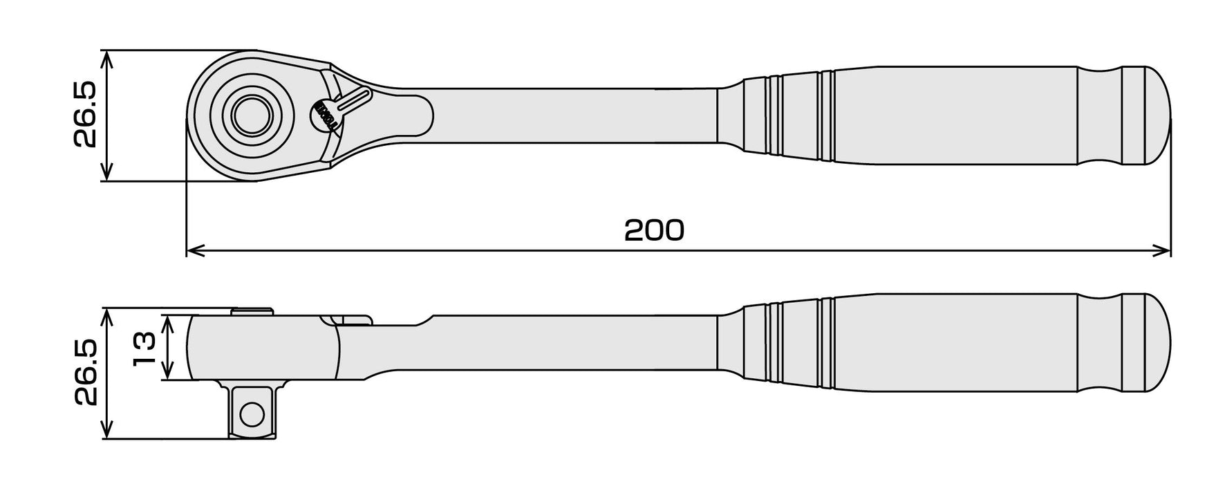 TONE ratchet handle hollow hold type insertion angle 9.5mm (3/8") RH3HW NEW_5