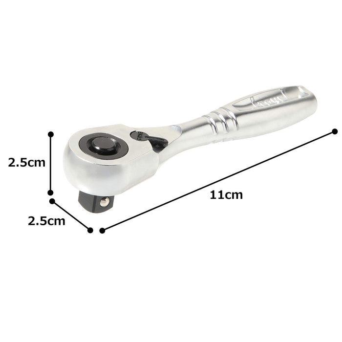 TONE SHORT RATCHET HANDLE RH3HS Insertion angle 9.5mm (3/8") L11cm Silver/Black_7