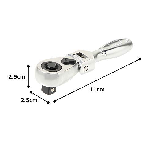TONE RH3FHS Short Ratchet Handle Compact Flex Head 3/8" 9.5mm Hold Type SS NEW_6