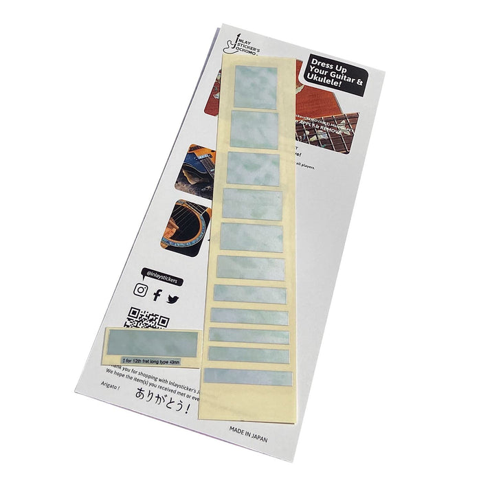 Jockomo Guitar Bass Inlay Sticker Fretboard Markers Block WhitePearl ‎F-005BL-WT_1