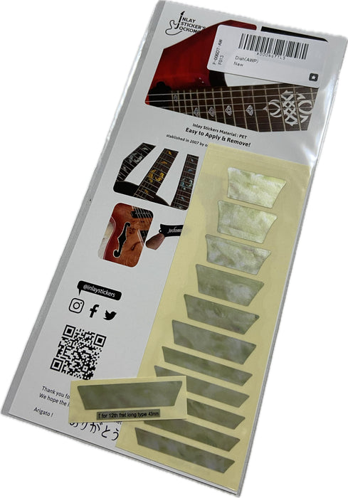 Jockomo Guitar Bass Inlay Sticker Fretboard Markers TRAPEZOID Pearl ‎F-006DT-AW_2
