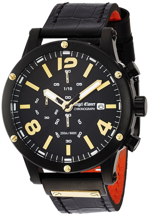 Angel Clover Watch Exventure Black Dial Stainless Steel Band EVC46BBK-BK NEW_1