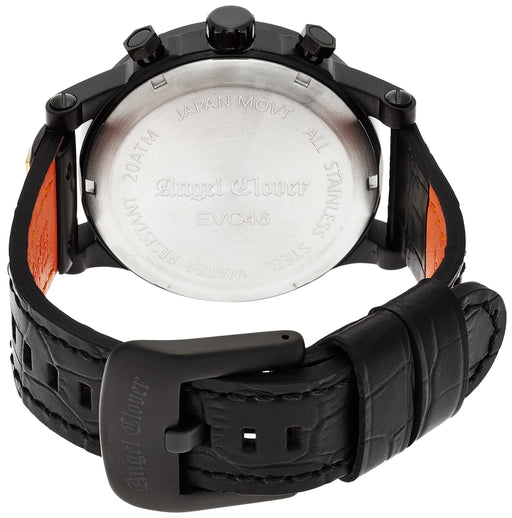 Angel Clover Watch Exventure Black Dial Stainless Steel Band EVC46BBK-BK NEW_2