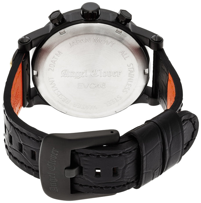 Angel Clover Watch Exventure Black Dial Stainless Steel Band EVC46BBK-BK NEW_2