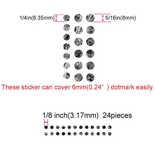 Inlaystickers Jockomo Guitar Bass Custom Dots White Inlay Sticker ‎F-085CD-WT-AZ_2