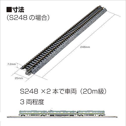 Kato 20-230 UNITRACK #4 Single Crossover Turnout 248mm (9 3/4") Left (N scale)_2