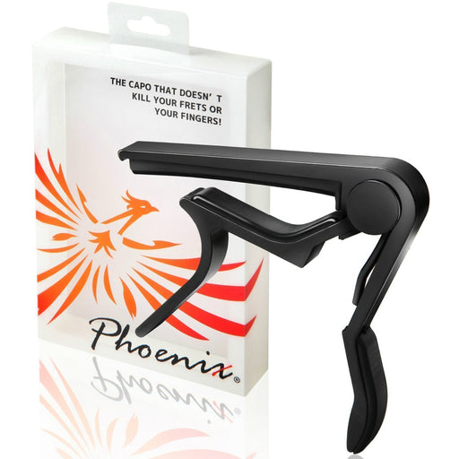 Phoenix one touch guitar capo tasto type R pick black with Fiber Cloth ‎Pho-9063_2