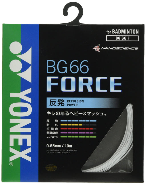 YONEX Badminton String 0.65mm BG66F force white Made in Japan 10m Nylon NEW_1