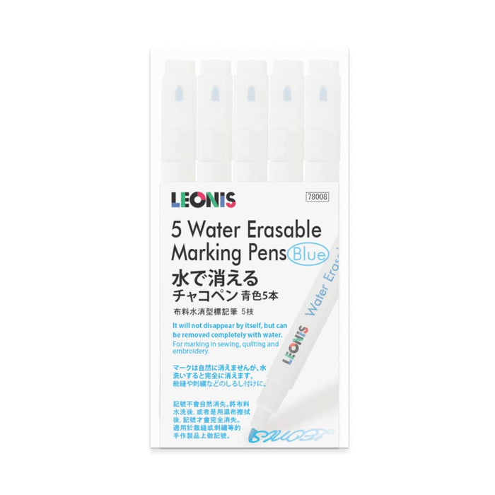 LEONIS Chalk pen disappears with water Blue Set of 5 pieces 78008 Marking Pen_1