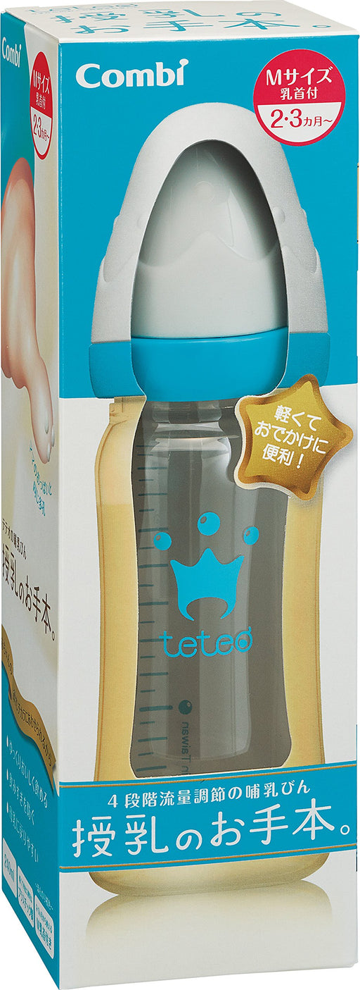 Combi Japan Teteo Baby Bottle plastic 240ml M size with nipples 2-18 months NEW_2