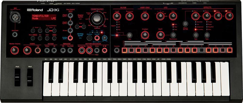 Roland Synthesizer 37-key mini keyboard JD-Xi Black BK Analog & Digital Sound_1