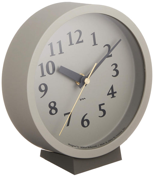 Lemnos M Table Clock MK14-04 GY Made in Japan Battery Powered Silent Clock NEW_1
