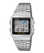 Casio Men's Classic A500WA-1 Silver Stainless Steel Quartz Watch Slide Clasp NEW_1