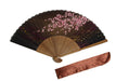 HASEGAWA JAPANESE FOLDING FAN SENSU HANDMADE SAKURA BLACK SILK w/Case ka23131016_1