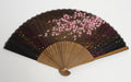 HASEGAWA JAPANESE FOLDING FAN SENSU HANDMADE SAKURA BLACK SILK w/Case ka23131016_2