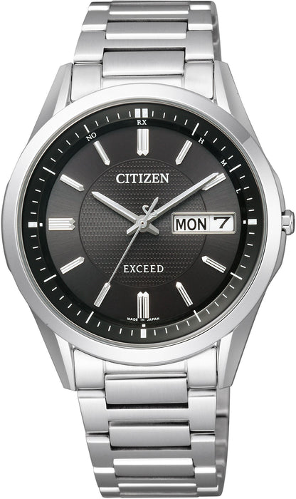 Citizen Exceed AT6030-51E Eco-Drive Analog Solar Watch Men Titanium Silver Black_1
