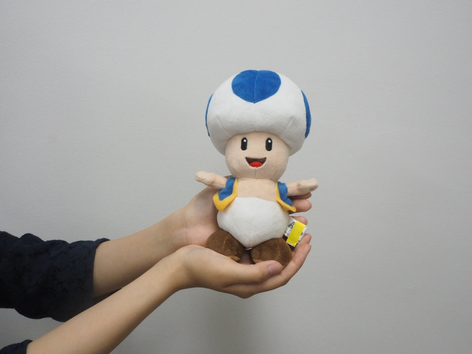 Sanei Boeki Super Mario All Star Collection AC31 Blue Toad S size Plush Doll NEW_5