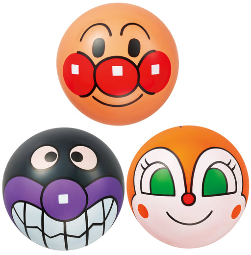 Agatsuma Anpanman Face Balls No.3 Set of 3 PVC Baikinman, Dokinchan, Anpanman_1
